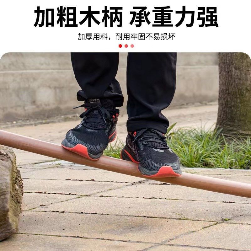 德国精工铁锹木柄全锰钢加厚铁铲农用园艺户外多功能挖土家用圆头