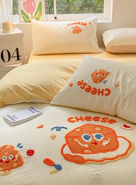 卡通风毛巾绣超柔水洗棉件套套床单被四学生件宿舍非纯WNX一起批