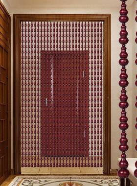 桃木门帘隔关断帘风水珠41000帘帘客厅厕所红色玄卧室大门葫芦实