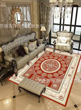 家用客厅地毯欧式整波斯金铺大地毯CGD水地晶绒钻绒加厚垫轻奢茶