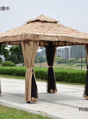 农家乐阳棚遮花园草棚天雨棚民宿庭院露凉亭室外活动凉乘茅RAO麦