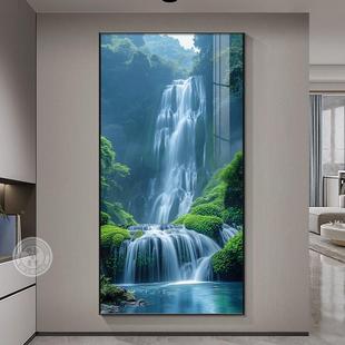 流水生GBM财风画景画入玄户挂画正对门走廊过道装 饰源远关流长山