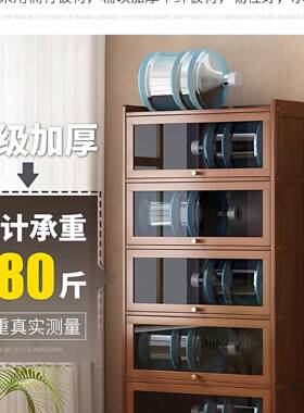 书柜带EAI玻璃门大靠柜墙一体多功能容量储物柜落收地防尘家用纳