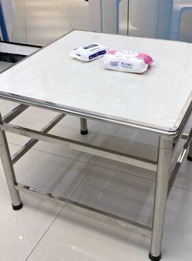 加厚不习锈桌架钢家饭用吃学餐F77JS565桌正方形长方形新款不锈钢