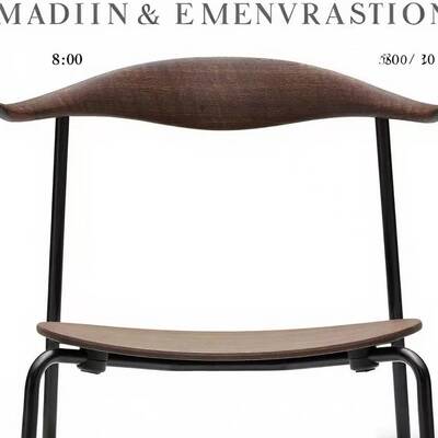 意式极简 CH07不锈钢餐椅 实木办公椅  Hans J. Wegner’s设计