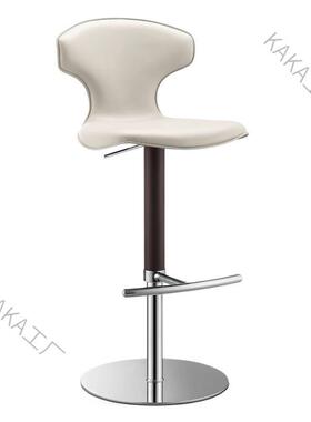 LCP2式高轻奢吧台椅现89566684代简约家用马皮吧椅旋转鞍升意降脚