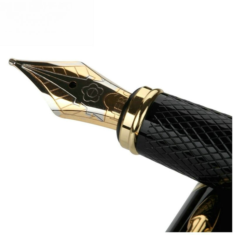 英雄钢笔7032黑丽雅英雄签字笔定制金属练字艺术签名书法美工钢笔