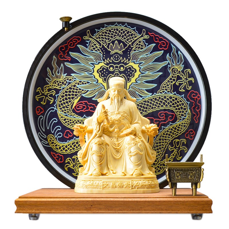 文昌帝君神像文曲星摆件手工精雕家居办公家用书房书桌装饰品摆放
