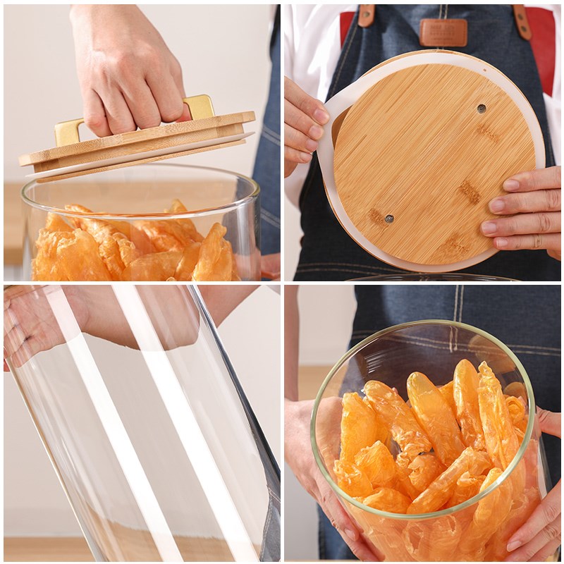 食品级鱼胶花胶密封罐玻璃小青柑陈皮储存罐商用陈列展示瓶茶叶罐