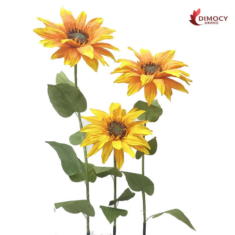 大型商业美陈纸艺花店铺橱窗餐厅打卡布置装饰婚礼摄影千寻向日葵