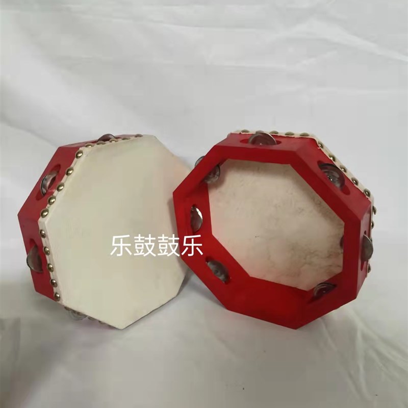 白族八角鼓 单面八角铃鼓多角鼓 手鼓鼓子秧歌 道具鼓  舞蹈羊皮
