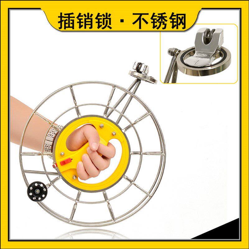 2021新款风筝线轮不锈钢手握轮风筝轮高档风筝线盘可加装背带