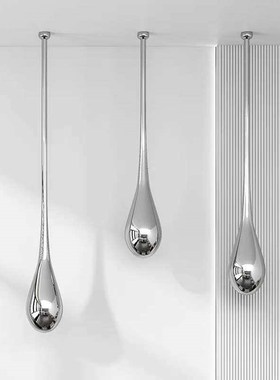 不锈钢水滴雕塑客厅玄关电视柜悬挂装饰品摆件家居饰品天花板吊饰