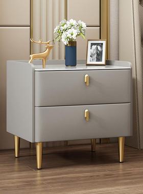 木轻奢全头实51630cm床柜简约现代柜子床边柜纳卧室岩板小型床头