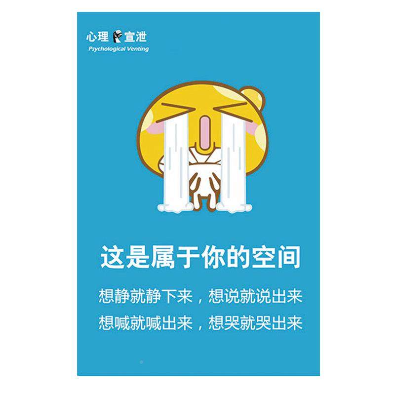 华易理宣泄HWW心理挂图心理咨询室监控导绪疏情导卡通宣传指示意