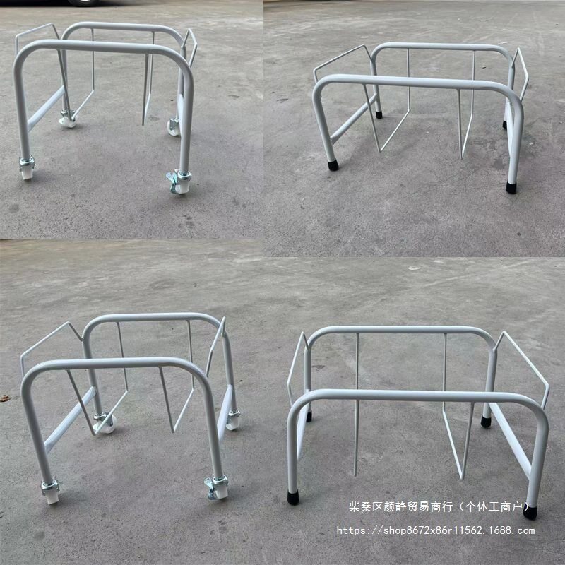 超市白色带轮塑料购物篮存放车