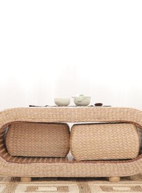 藤编编茶几草飘窗实EGL桌日式木榻榻米茶几组茶桌炕桌地台桌小桌