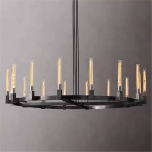 美式简约轻奢RH灯具Cannele铁艺吊灯 出口版复式楼挑高客厅用 16