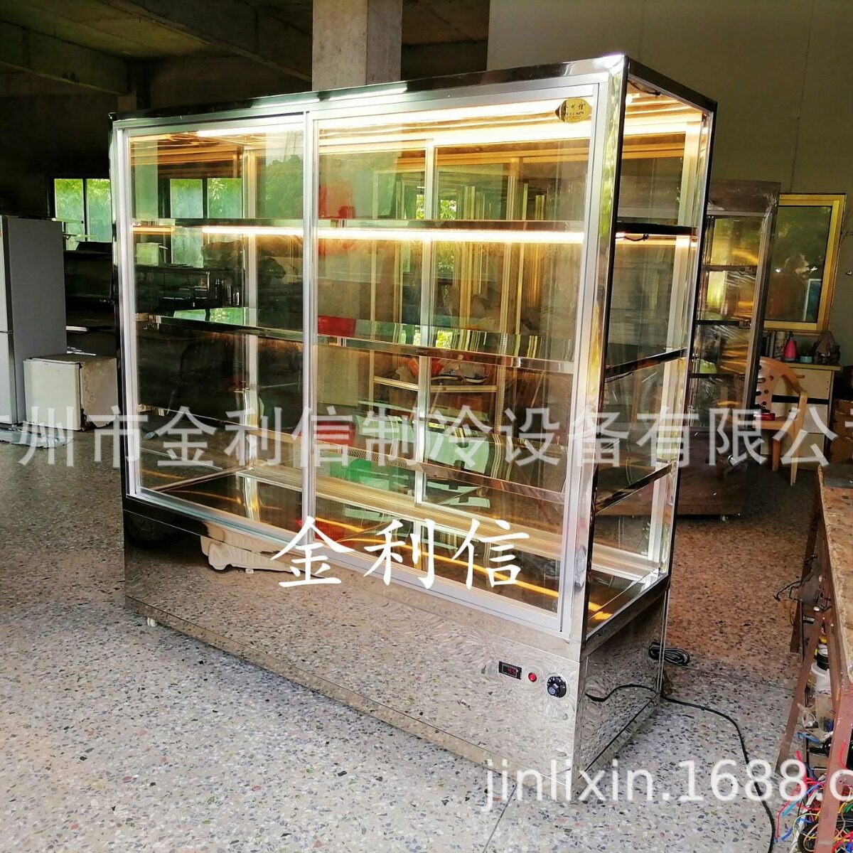 直角多层架前后移门酥饼菠萝包电热保温柜炸鸡块热狗包加热展示柜