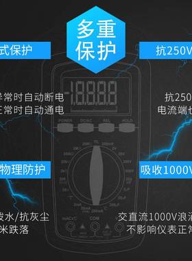 伊万厂家VC104数显温度电容表全保护数显检流4位半数字万用表