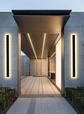 简约led长条别防水壁灯室内室外墙墙硬条灯墅壁大UUQ门景观围线条