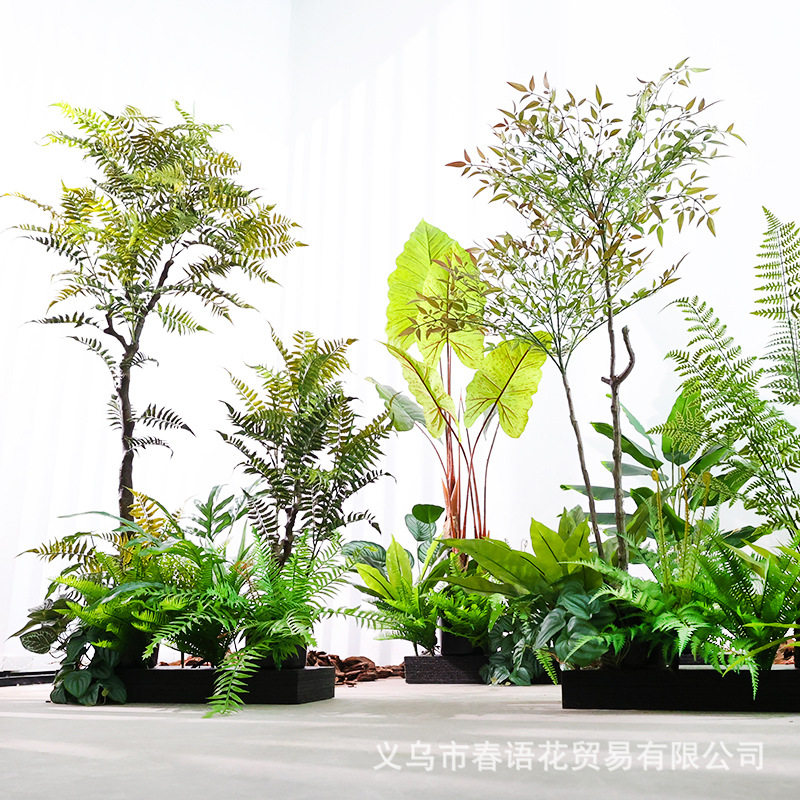 仿真绿植套装假花户外花槽花箱装饰楼梯转角假旅人蕉植物套装造景