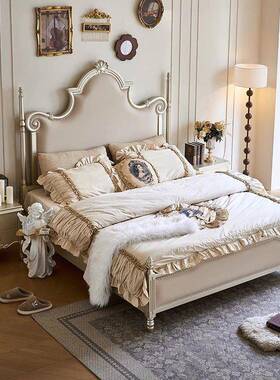 美式实木床1.8高档1人.5轻大奢气新款婚床公主式双欧OKL床主卧高