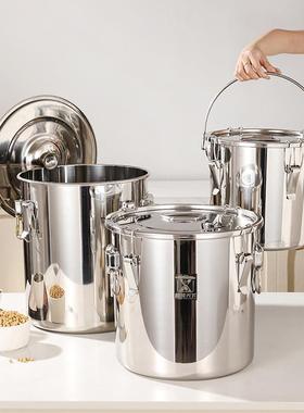 不锈钢密封米桶防潮防漏蜂VUG蜜桶商用大容周量转桶米储蓄桶家用