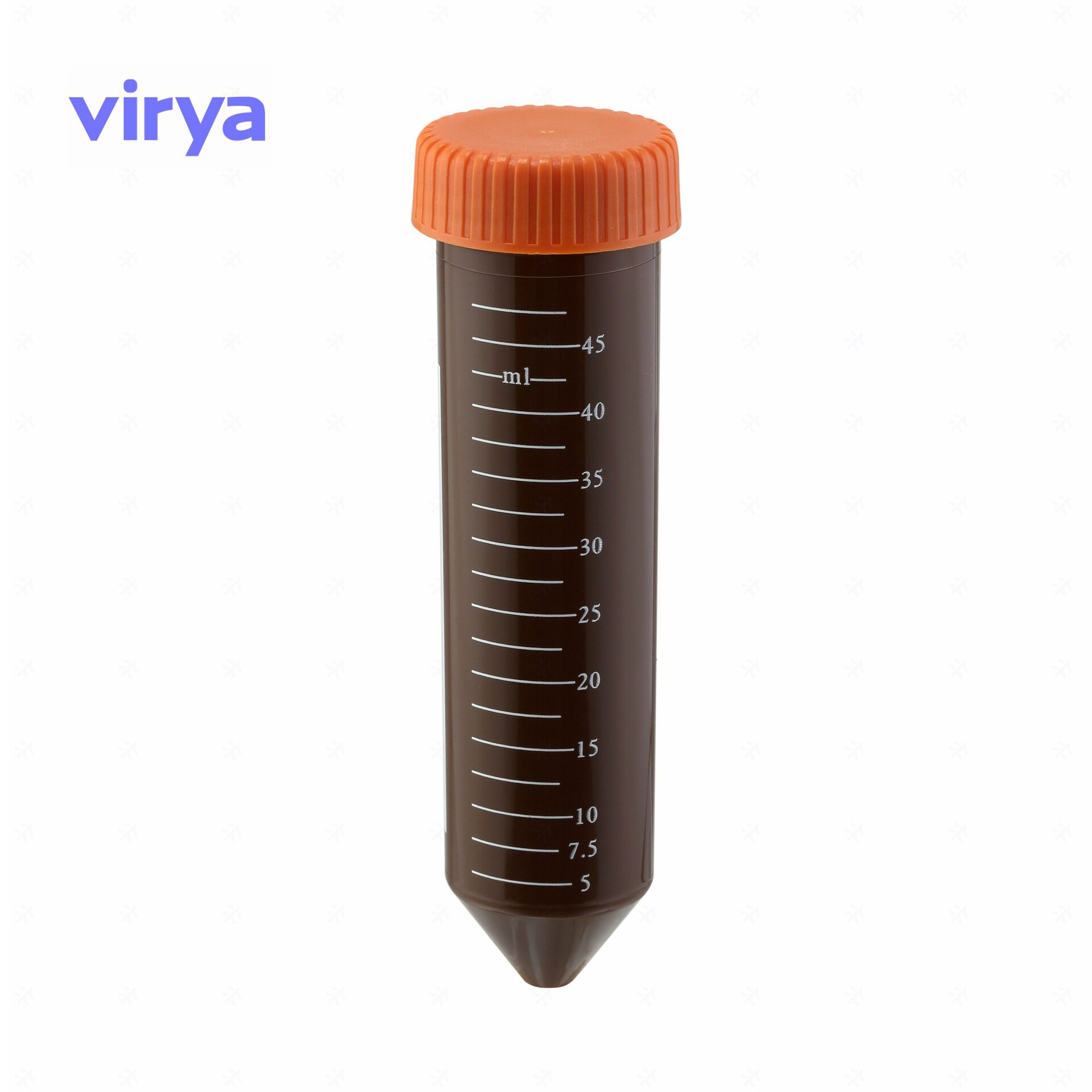 virya50ml棕色避光离心管 管体锥形体设计白色刻度线3115036