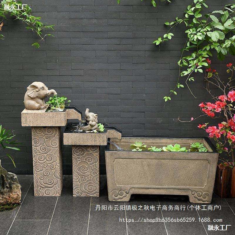 户外池VOS造景庭成院落地大水景室外品鱼缸流水鱼件循环水水摆系