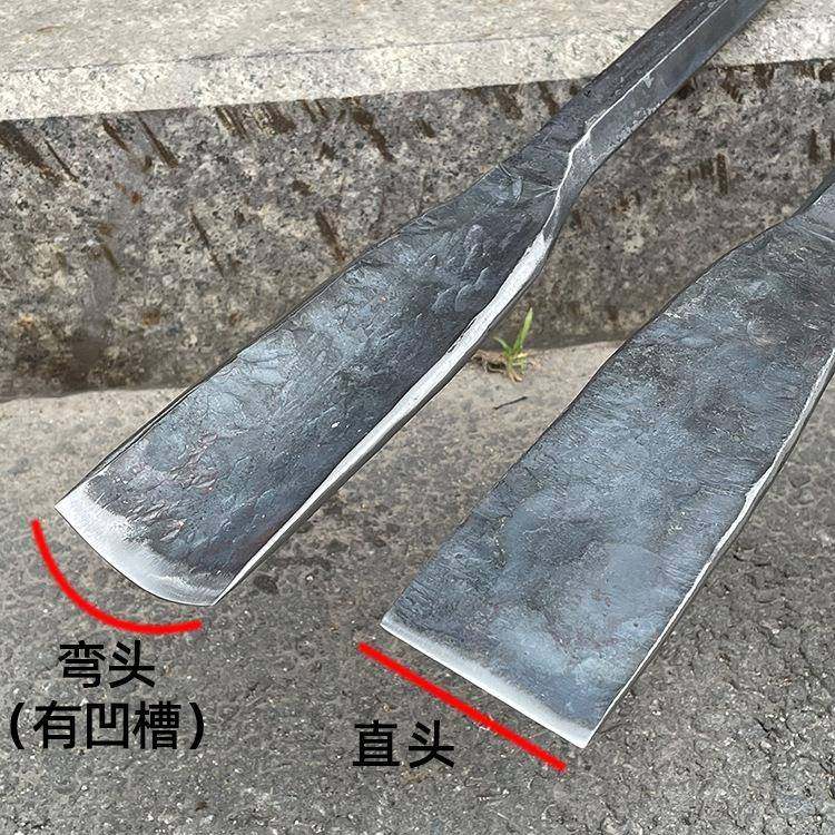 撬348棍直锹长镐头凿工锻打土洞铲铁锹户外加力杆翘手棒挖坑扁挖