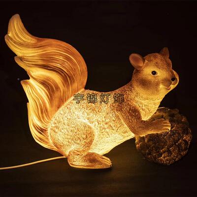 源头厂家树D脂型材质LE松鼠造装灯LED装饰灯73411LED立体造型饰灯