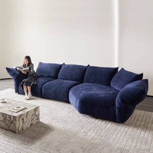 全钢架花瓣沙发客厅布艺沙发组合意式极简大户型雪尼尔贵妃位沙发