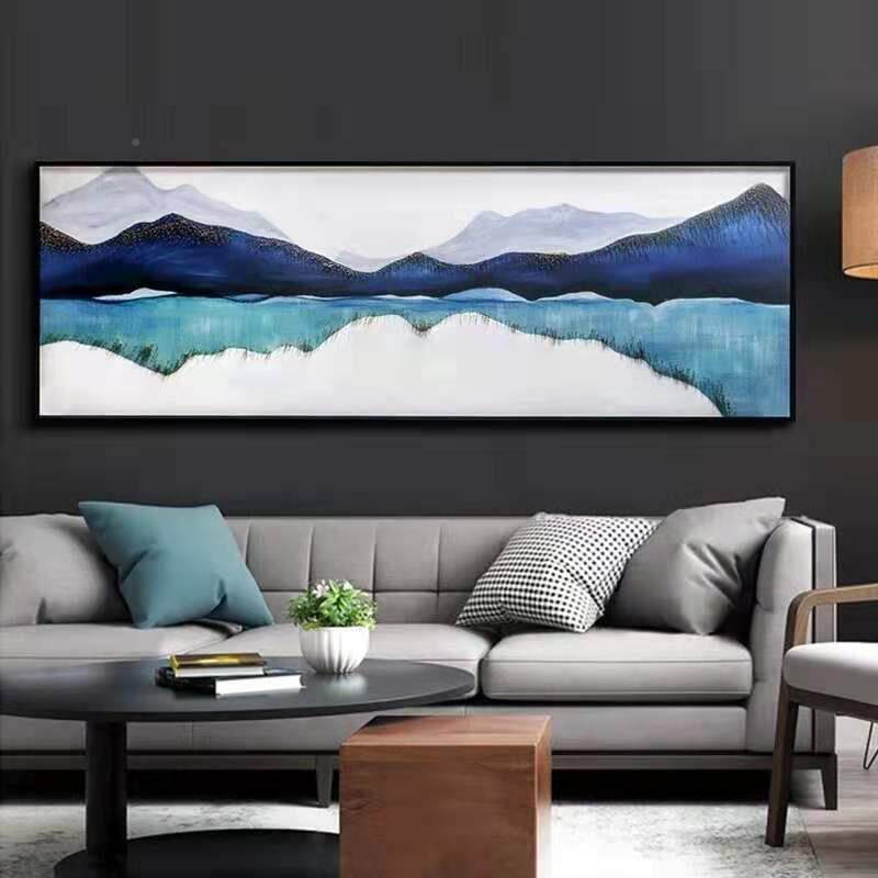 手绘山水画钉子立体画中厅式关客厅过道装饰画新玄餐中式03风格