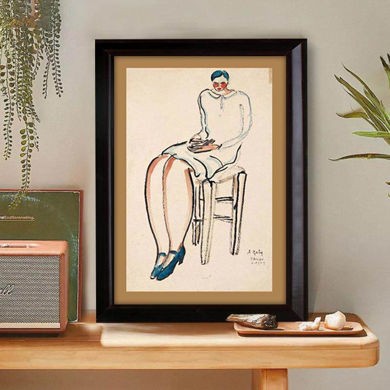 米好住常玉名画装饰画小众艺客厅书房卧ltao7078室墙甜好画挂画抽