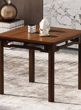 四客厅饭桌桌学习桌家用小方桌小户型实木茶桌楠FHP竹吃正方方形