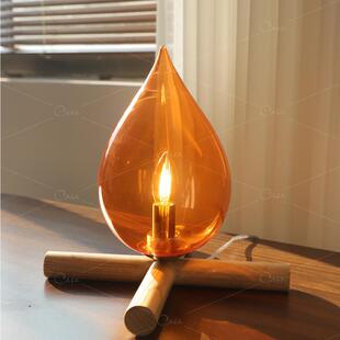 火堆台灯覆氛围古室床头小夜灯民474宿装饰卧艺焰术创意火火苗灯c