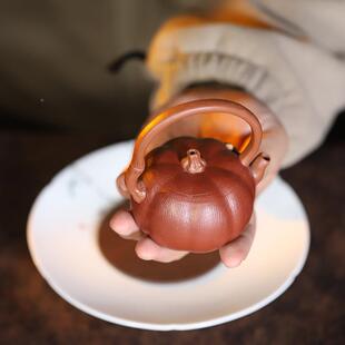 宜兴原矿段泥浆南瓜柿紫砂壶事NKY事如意仿生茶器粉壶家用子花可