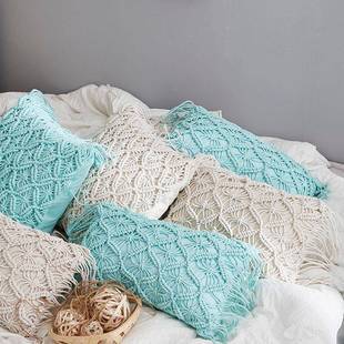 景纺织枕流工苏沐香波西米瑞亚手编织抱枕腰枕3含芯民宿靠不含税