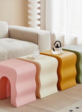 客厅装饰品发卧室奶油36846波风小床头柜浪茶几户型沙落地摆件边