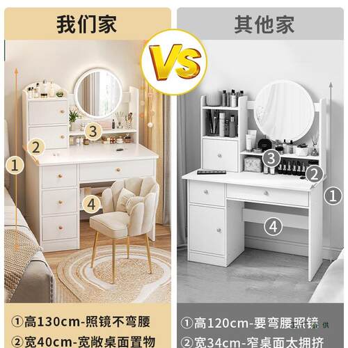 梳妆台+梳妆凳