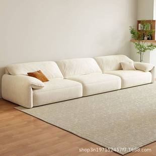 奶油风电动伸缩多功能沙发小户型客厅靠墙雪尼尔绒直排布艺沙发床