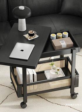 动茶几可折叠桌子小户型客中厅用沙发移阳台家餐RCT桌两用实木古