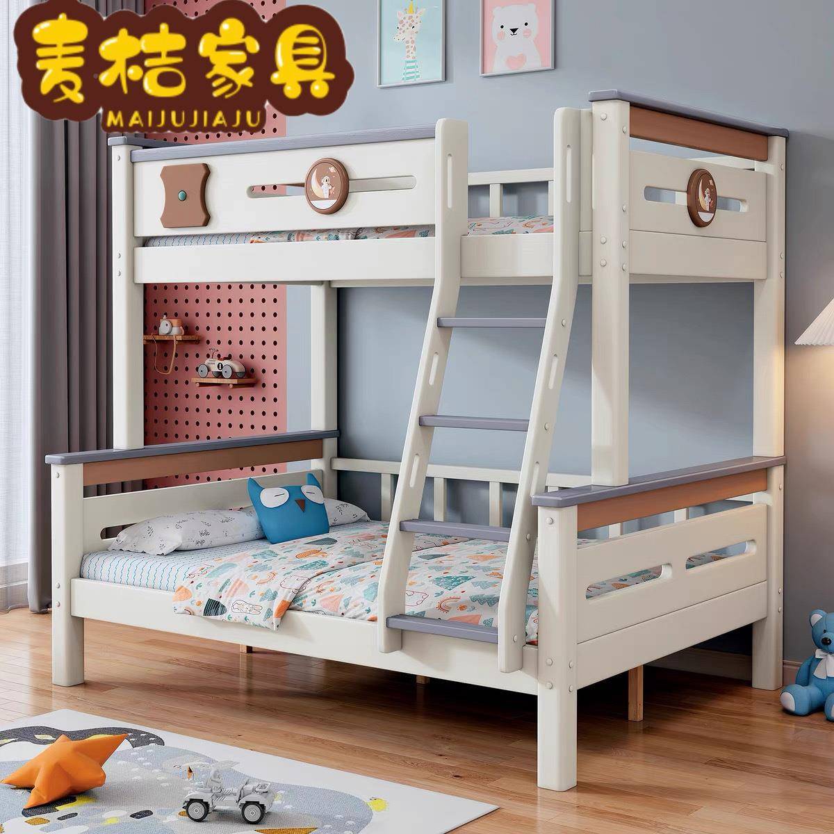 上无品牌/下铺双床橡木儿童上下床多功胶能组床合层床小户型高低
