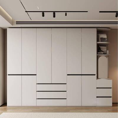 衣柜卧室家用现欧代简约段储物柜子CPD实木衣ENF级松板小户型分式