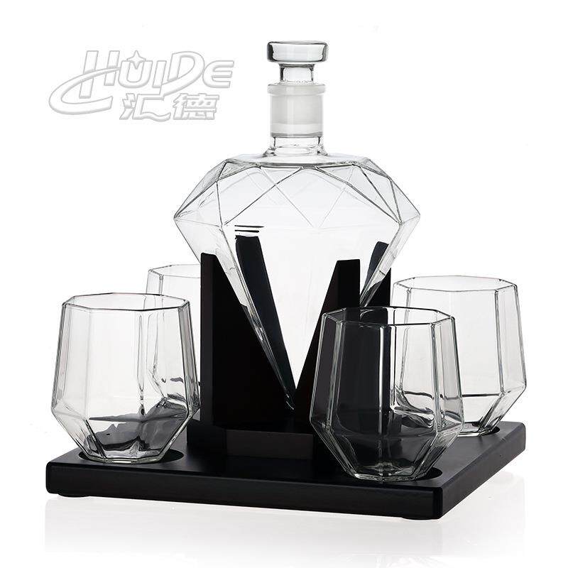 威硼士忌124具套钻型套装分酒装器高硅玻璃盛酒酒器