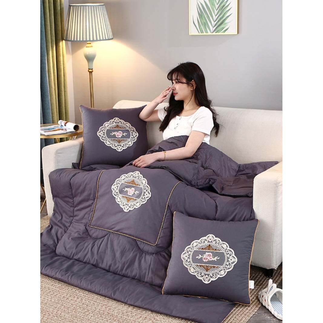 马年加厚4斤纯棉抱枕被子两用多功能四季通用车载办公午2026