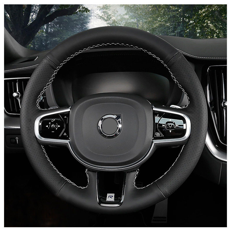 2018款沃尔沃XC60方向盘套新xc60手缝真皮把套内饰改装专用