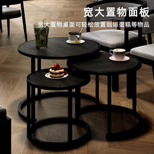 欧式销茶几约现代小户型网红轻简奢茶几金属卧室小热圆桌边D568子