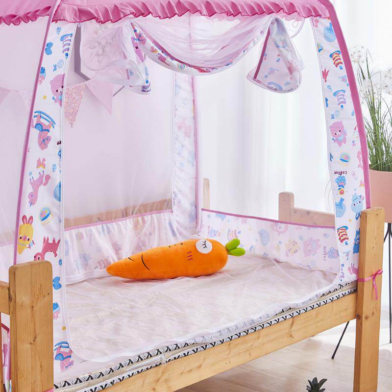 儿童床蚊帐拼接床婴儿床蚊园帐三CPI门全底防古摔幼儿午宿休床舍